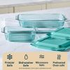 Pyrex Pyrex® Sculpted Tinted Glass 3QT Oblong Baking Dish with Lid, Aqua