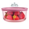 Pyrex Pyrex® Simply Store® Tinted Glass 4-cup Round Storage Container with Lid, Pink