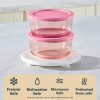 Pyrex Pyrex® Simply Store® Tinted Glass 4-cup Round Storage Container with Lid, Pink