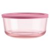Pyrex Pyrex® Simply Store® Tinted Glass 7-cup Round Storage Container with Lid, Pink