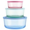 Pyrex Pyrex® Simply Store® Tinted Glass Round Storage Containers, 6-pc Set, Mixed Colors
