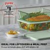 Pyrex Pyrex® Simply Store® Tinted 11-cup Rectangle Storage with Green Plastic Lid